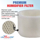 Filter E Humidifier Filter Replacement Wick Compatible with Honeywell Quietcare HCM-6009, HCM-6011i, HCM-6012i, HCM-6013i, HC-14, HW-14 by LifeSupplyUSA (3-Pack) - 3-Pack