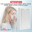 LifeSupplyUSA True HEPA Filter Replacement Compatible with Hunter 30966, 30747, 30748, 30750, 30856, 37748, 37750 Air Purifier - 1-Pack