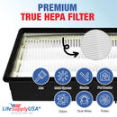 LifeSupplyUSA True HEPA Filter Replacement Compatible with Honeywell HRF-H1 HRF-H2 HPA050 HPA150 HPA060 HPA160 HHT055 HHT155, Filter H Air Purifier - 1-Pack