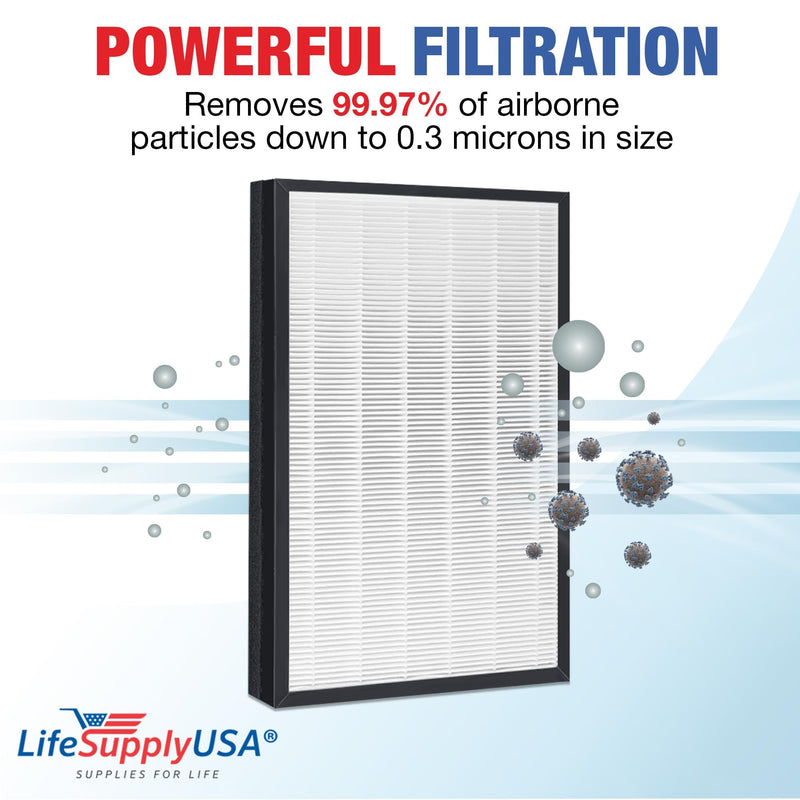 LifeSupplyUSA True HEPA Filter Replacement Compatible with Envion AllergyPro AP450 Air Purifier - 1-Pack