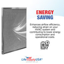 LifeSupplyUSA 20x20x1 Electrostatic Air Filter, MERV 8, Washable, Reusable Furnace AC/HVAC Filter, Energy Saving, Easy to Clean, Long-Lasting - 1-Pack,20" x 20" x 1"