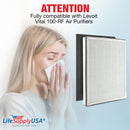 LifeSupplyUSA Complete Replacement Filter Set (1 True HEPA Air Cleaner Replacement Filter + 1 Carbon Filter) Compatible with Levoit Vital 100-RF Air Purifiers - 1-Pack
