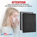 LifeSupplyUSA Complete Replacement Filter Set (1 True HEPA Air Cleaner Replacement Filter + 1 Carbon Pre-Filter) Compatible with Alexapure AP-B103, AP-B104 Breeze Air Purifiers - 1-Pack
