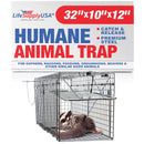 LifeSupplyUSA Heavy Duty Catch Release Large Live Humane Collapsible Animal Cage Trap for Opposums Beavers Groundhogs Gophers 32x10x12 - 1-Pack,32 x 10 x 12 (Collapsible)