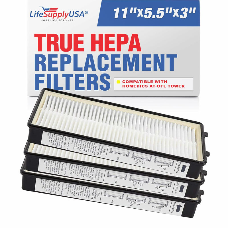 True HEPA Air Cleaner Filter Replacement Set Compatible with Homedics AR-OTFL AR-15, AR-25, AR-35 and AR-45 Air Cleaners by LifeSupplyUSA (3-Pack)