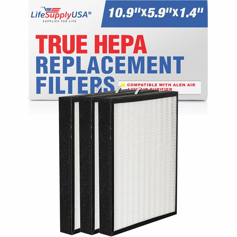 True HEPA Air Cleaner Filter Replacement BF15A Compatible with A350 Air Cleaner by LifeSupplyUSA (3-Pack)