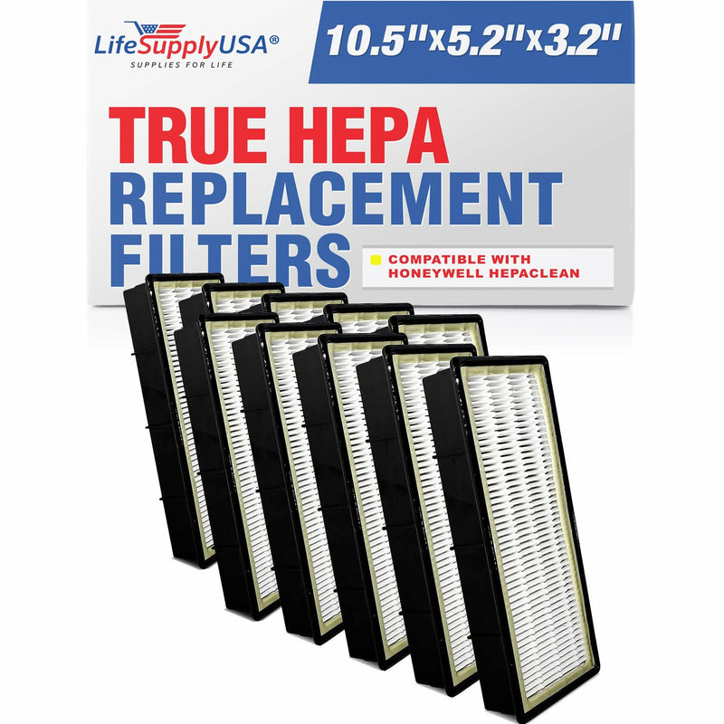 LifeSupplyUSA True HEPA Filter Replacement Compatible with Honeywell HEPAClean HRF-C2, Filter C Air Purifier (10-Pack)