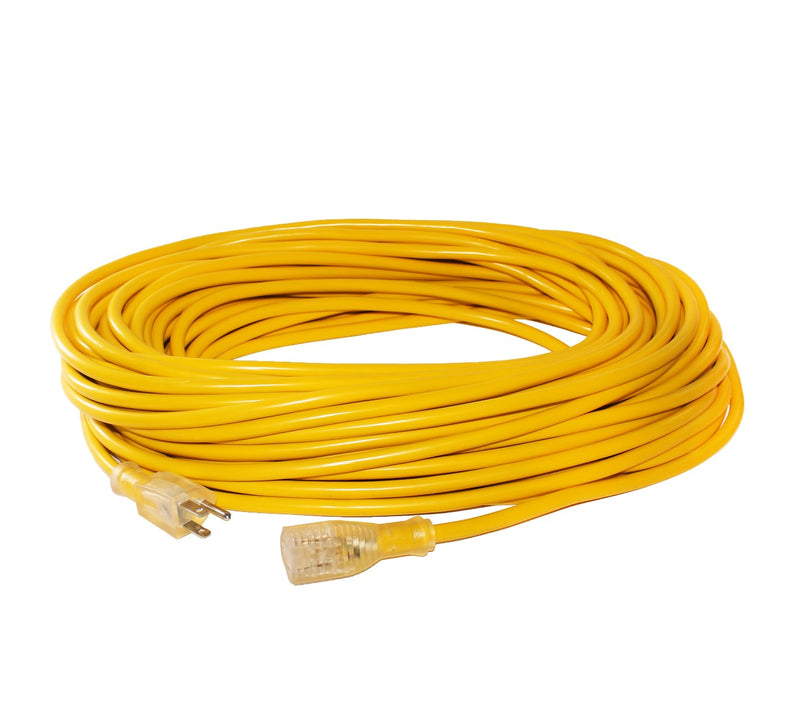16/3 100ft Lighted End Extension Cord 10 Amp, 125 Volt, 1250 Watt Heavy Duty Outdoor-Extension Cords- LifeSupplyUSA