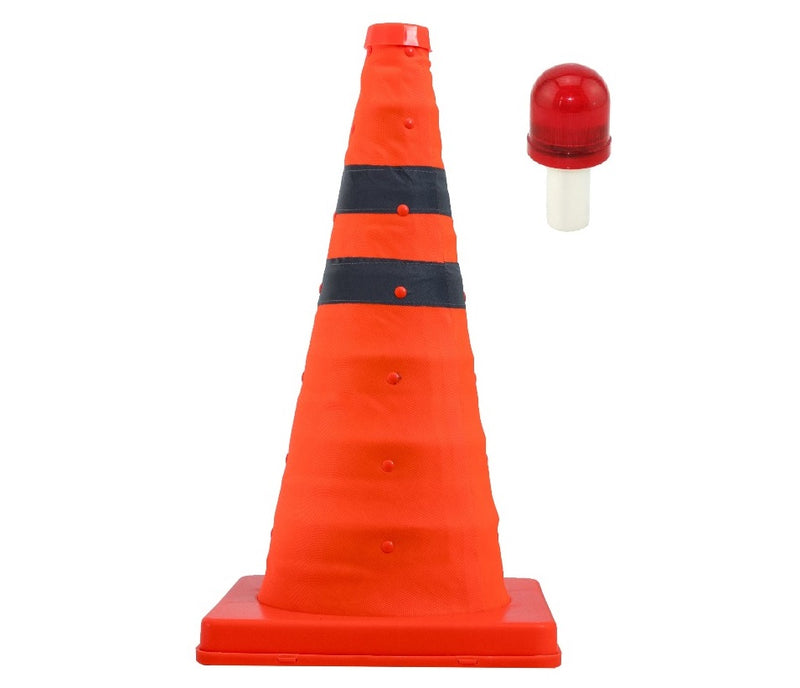 10PK Collapsible 18" Inch Reflective Multi Purpose Pop Up Road Safety Extendable Traffic Cone with LED Light Lamp Topper-Traffic Cones- LifeSupplyUSA