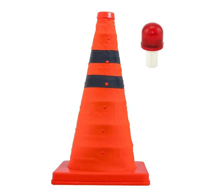 5PK Collapsible 18" Inch Reflective Multi Purpose Pop Up Road Safety Extendable Traffic Cone with LED Light Lamp Topper-Traffic Cones- LifeSupplyUSA