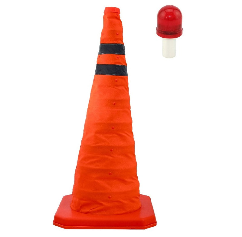 5PK Collapsible 28" Inch Reflective Multi Purpose Pop Up Road Safety Extendable Traffic Cone with LED Light Lamp Topper-Traffic Cones- LifeSupplyUSA