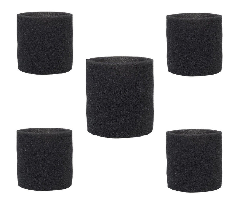5 Pack Foam Sleeve Wet Dry Filter fits ShopVac 90585 9058500 9058562 Type R and Most VacMaster Genie Shop Vacuum Cleaners-Vacuum Filters- LifeSupplyUSA